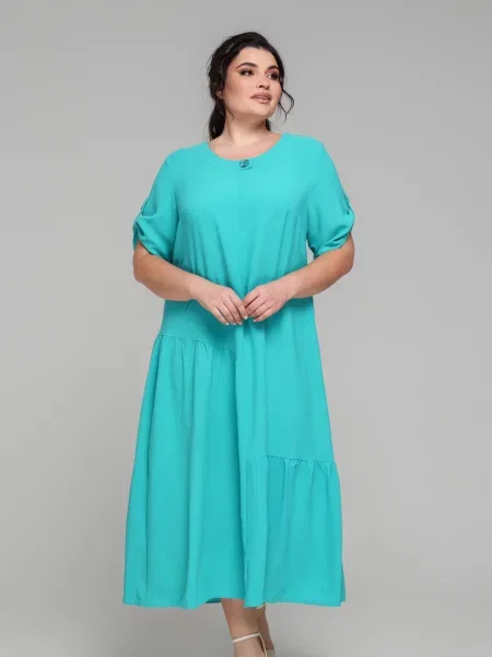 Платье миди All Posa голубое