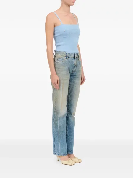 Дънки straight leg Mm6 Maison Margiela дизайн с пет джоба синьо