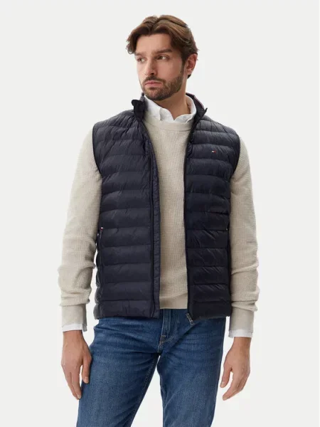 TOMMY HILFIGER Brezrokavnik mornarska modra