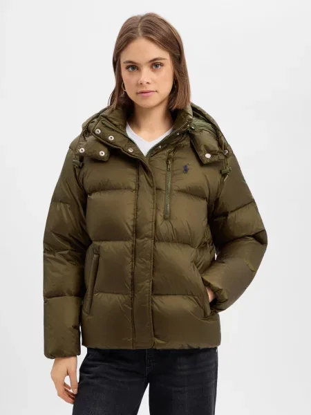 Polo Ralph Lauren kurtka puchowa Kobiety Sztuczne włókno jednolity S zielony