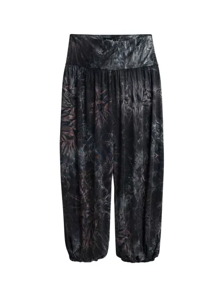 Desigual Pantaloni maro / lila argintiu negru