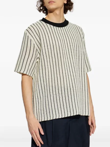 Tricou Jil Sander cu dungi cu decolteu rotund