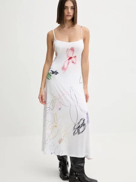 Платье миди Desigual клеш зеленое