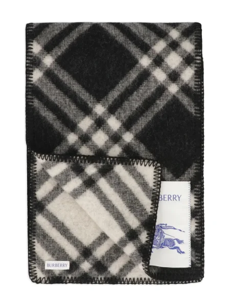 Μάλλινος καρό κασκόλ Burberry μαύρο