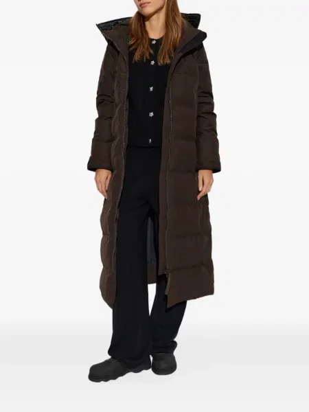 Palton Canada Goose cu pene maro