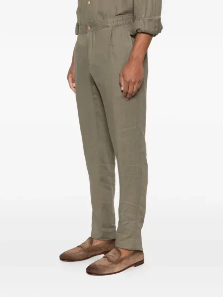 Plisované kalhoty Kiton zelené