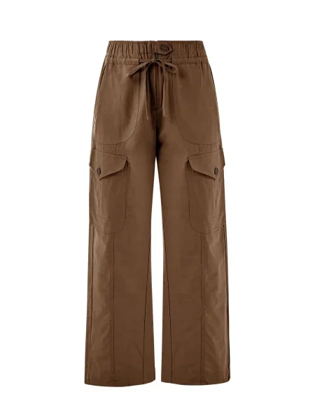 Imily Kargo hlače rjava bela