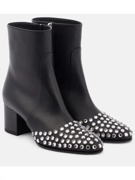 Cizme scurte Alaïa din piele negru