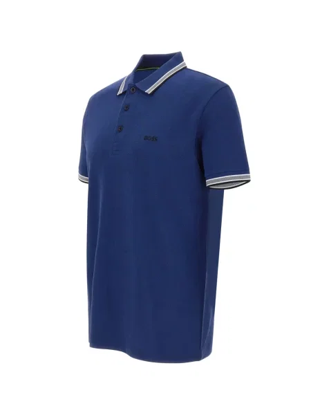 Tricou polo Boss cu dungi albastru