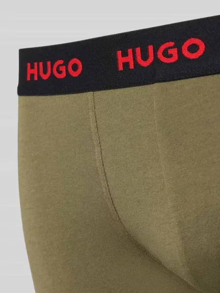 Obcisłe bokserki z mieszanki bawełny w zestawie 3 szt. Hugo brązowe
