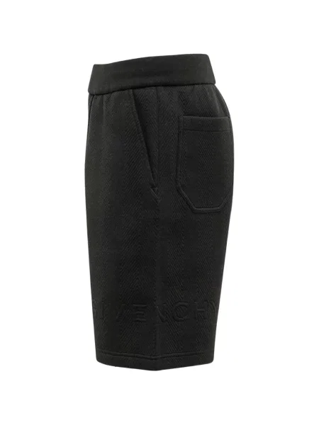 Pantaloni scurți Givenchy cu model herringbone cu autograf negru