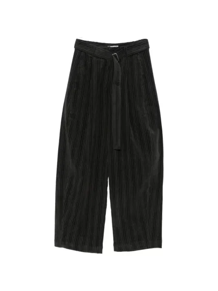 Cu centură pantaloni La Piscine de catifea cord gri