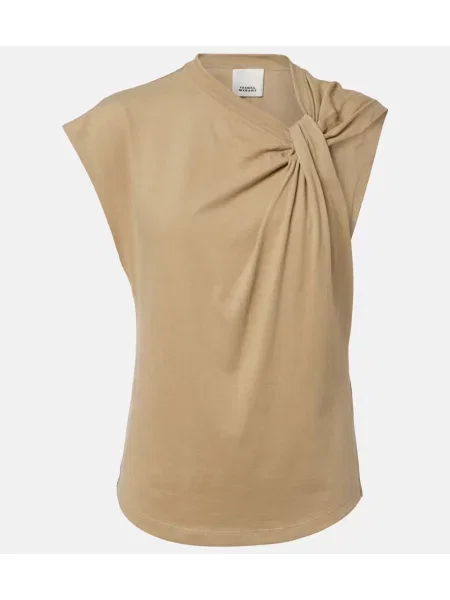 Tricou Isabel Marant din jerseu bej
