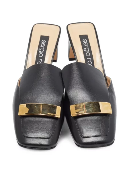 Papuci tip mules Sergio Rossi din piele negru