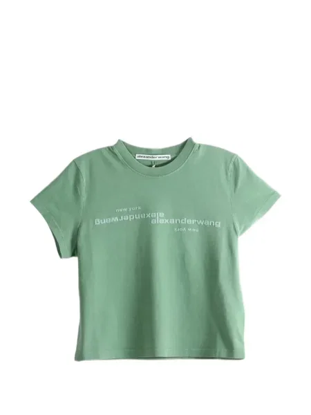 Scurt tricou Alexander Wang cu imagine verde