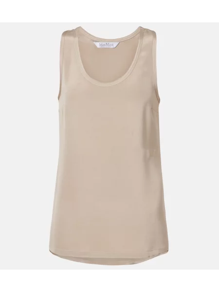 Jedwabny top Max Mara beżowy