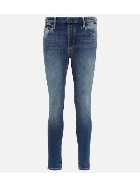 Skinny jeansy skinny Ag Jeans niebieskie