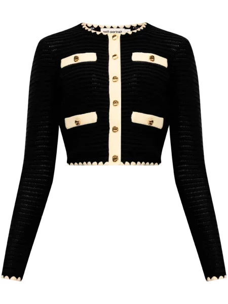 Cropp cardigan Self-portrait tricotate albastru