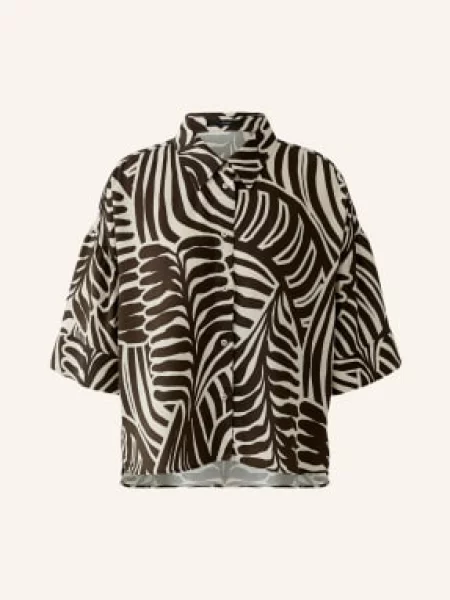 Oui Košile tmavě / krémová hnědá