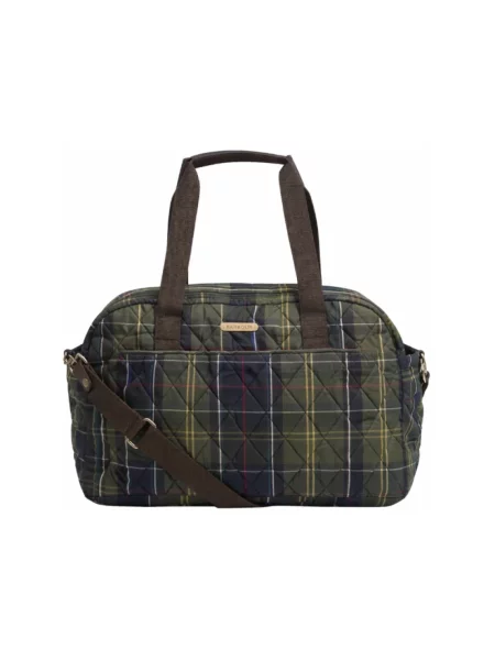 Pikowana torebka skórzana Barbour skórzana zielona