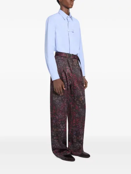 Cu centură pantaloni Dries Van Noten violet