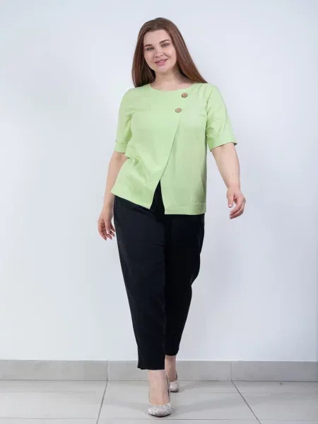Лляна Блуза Nita зелений