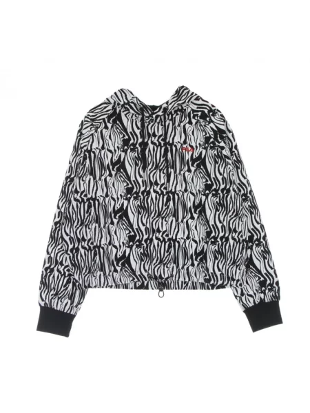 Krótka bluza z kapturem Fila z kapturem czarna