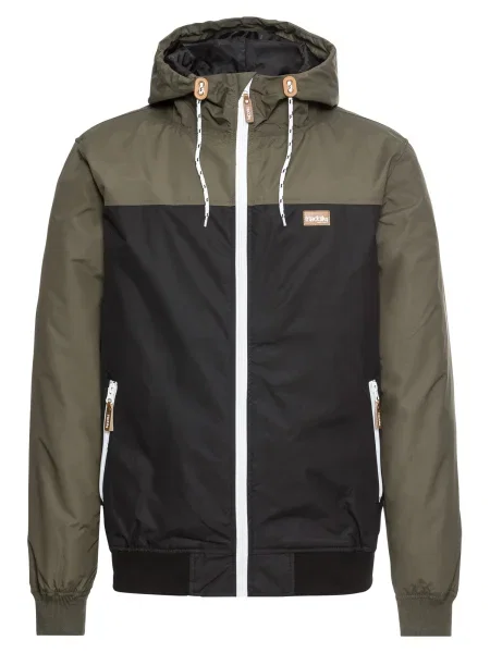 Iriedaily Prehodna jakna Auf Deck rjava / oliva / črna bela