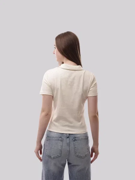 Поло STREAM молочний віскоза/поліестер