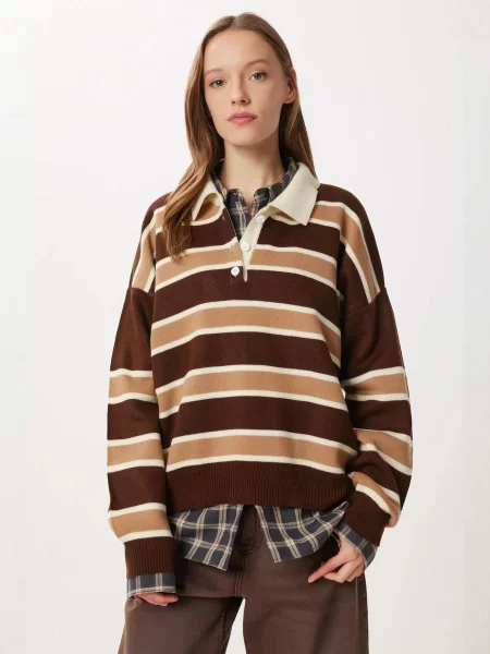 Happiness İstanbul Svetr Pullover tmavě hnědá