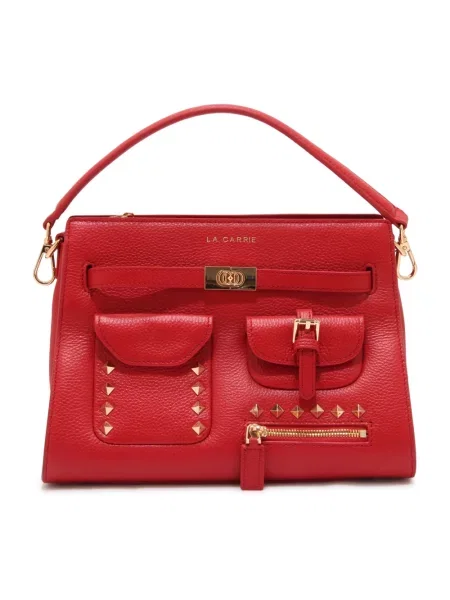 Shopperka La Carrie skórzana czerwona