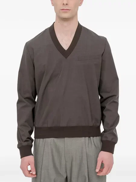 Tricou cu decolteu în v Mm6 Maison Margiela cu decolteu în V maro