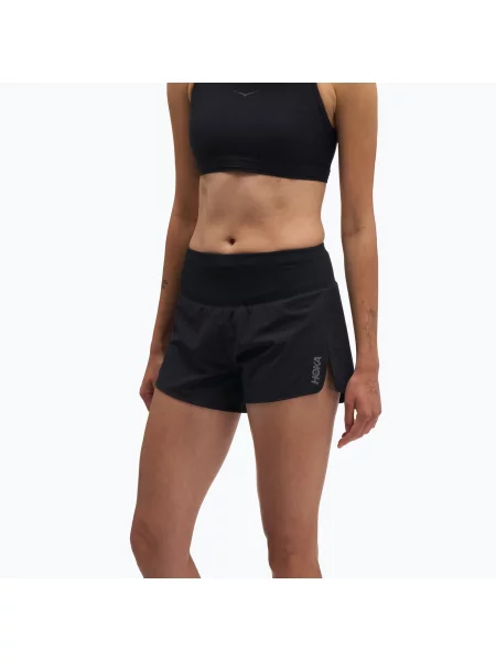 Pantaloni scurți de alergare pentru femei HOKA Glide Short Brief black negru