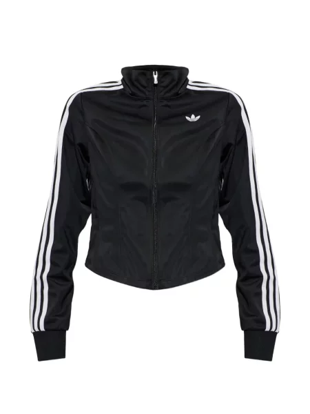 Lung rochie din denim Adidas cu dungi cu imagine albastru