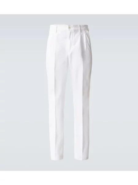 Pantaloni Dunhill din cașmir alb