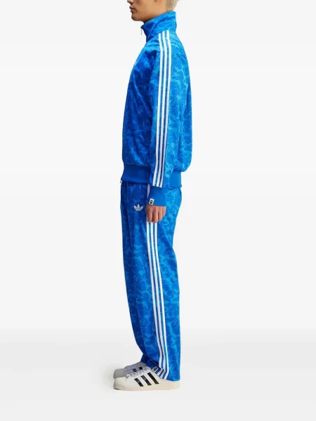 Sneakerși Adidas Predator cu broderie cu dungi din piele de căprioară albastru