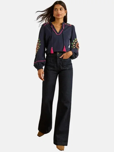 Love & roses Bluză bleumarin roz verde