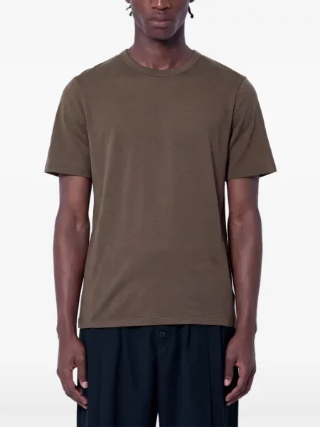 Scurt tricou Jil Sander cu decolteu rotund maro