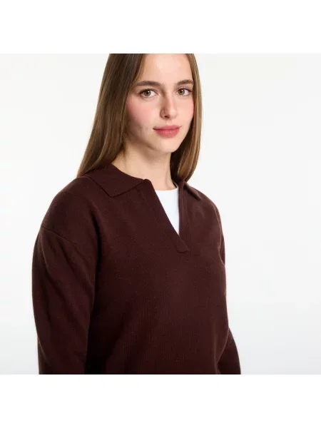 Sweter Saint Barth Eze Wool Polo Brown L brązowa