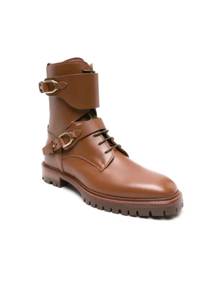 Botki Ralph Lauren skórzane brązowe