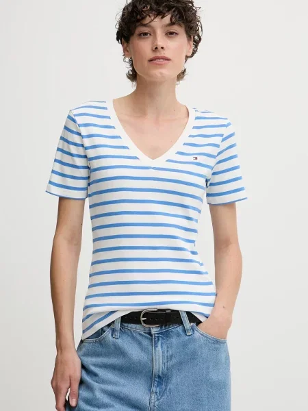 Tommy Hilfiger t-shirt niebieski biała