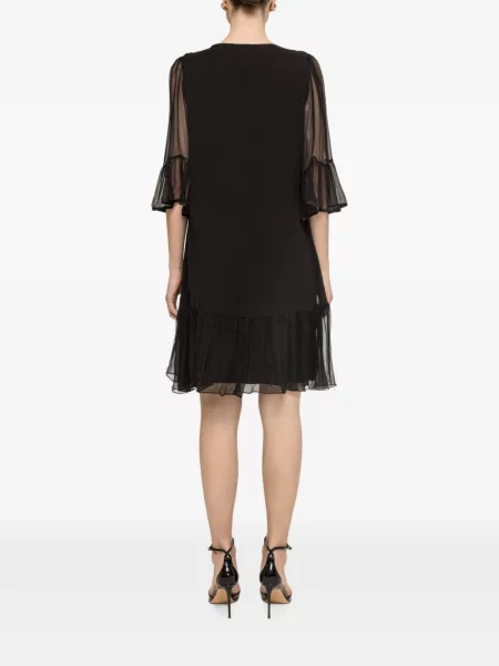 Rochie midi Nissa de mătase negru