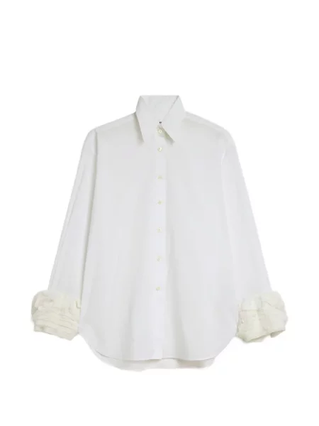 Cămașă Jil Sander din muselină alb