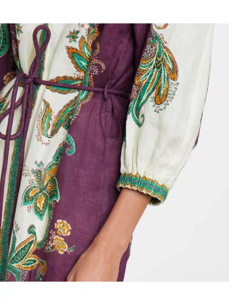 Rochie tip cămașă Alemais de in cu imagine