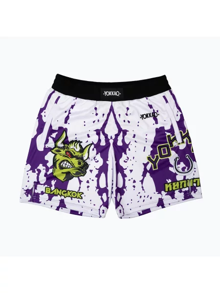 Tréninkové šortky YOKKAO Angry Bull Workout white bílé