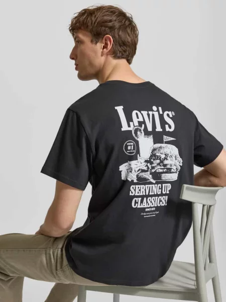 T-shirt o kroju relaxed fit z czystej bawełny Levi's czarna