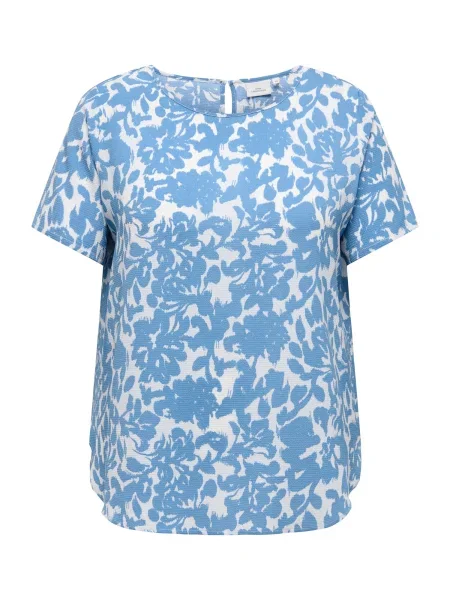 ONLY Carmakoma Bluză CARVICA albastru regal alb