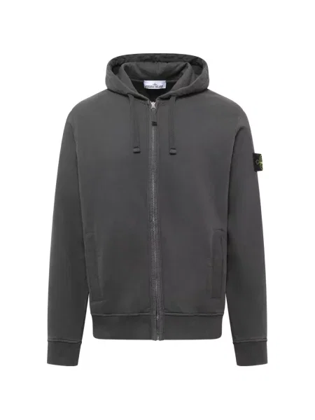 Hanorac cu glugă Stone Island din fleece cu strasuri gri
