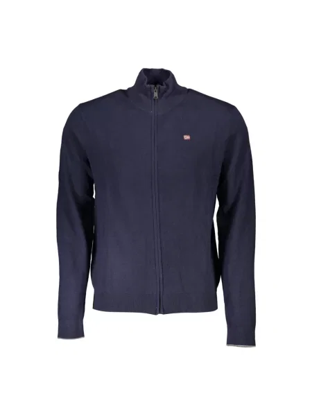 Kardigan Napapijri z długim rękawem wełniany niebieski