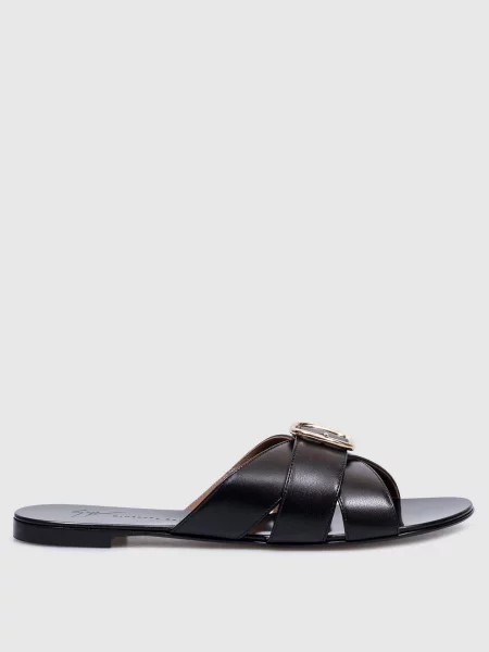 Кожаные шлепанцы Giuseppe Zanotti черные